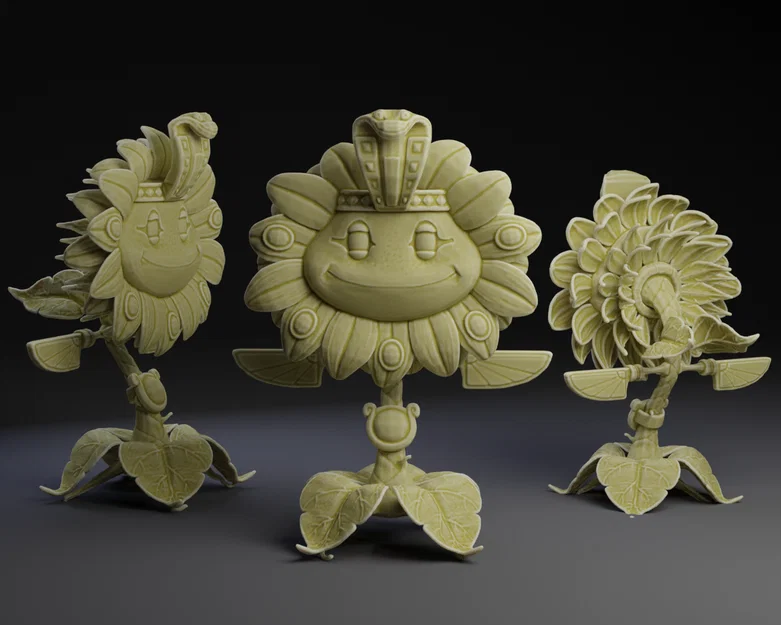 Mô hình 3D Sun Pharaoh - Hoa Hướng Dương Ai Cập trong Plants vs Zombies - Image 1