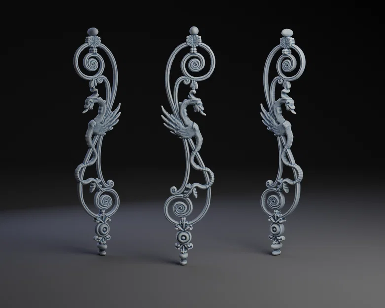 Mô hình trang trí Rồng nghệ thuật Filigree in 3D tinh xảo - Image 1