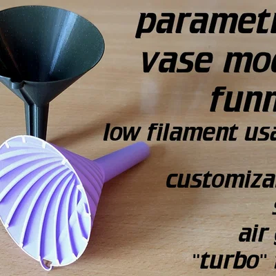 Phễu parametric vase mode funnel v2 (OpenSCAD)