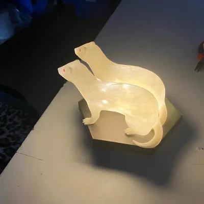 Đèn ngủ hình chồn Ferret - Mô hình in 3D trang trí độc đáo