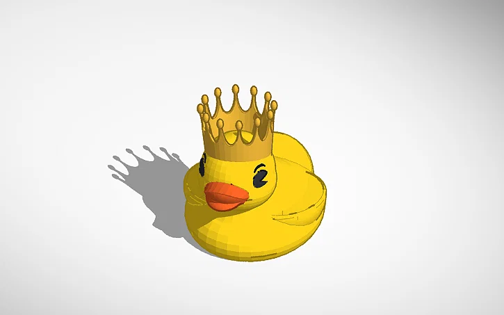 Mô hình chú vịt vàng đội vương miện King Ducky in 3D dễ thương - Image 1
