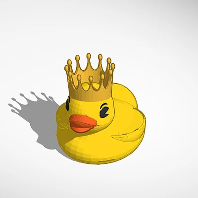 Mô hình chú vịt vàng đội vương miện King Ducky in 3D dễ thương