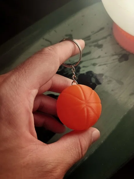 Móc khóa trái bóng rổ (Basketball Keychain) in 3D đơn giản - Image 2