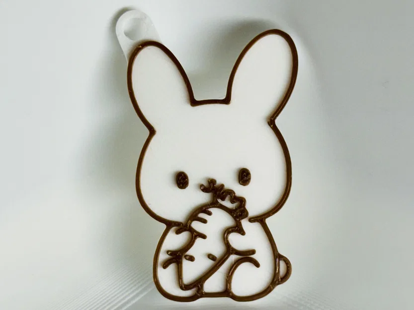 Móc khóa Thỏ ôm Cà rốt (Bunny Holding a Carrot Keychain) - Image 1