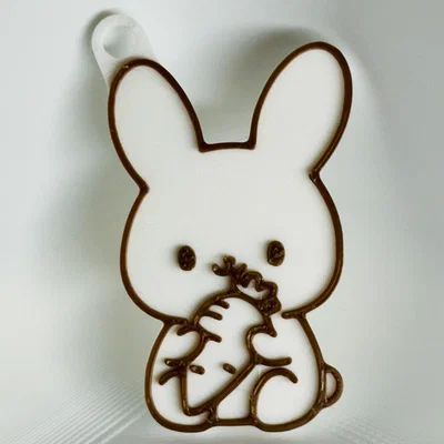 Móc khóa Thỏ ôm Cà rốt (Bunny Holding a Carrot Keychain)