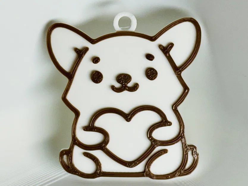 Móc Khóa Chó Ôm Trái Tim (Dog Holding a Heart Keychain) - Image 1