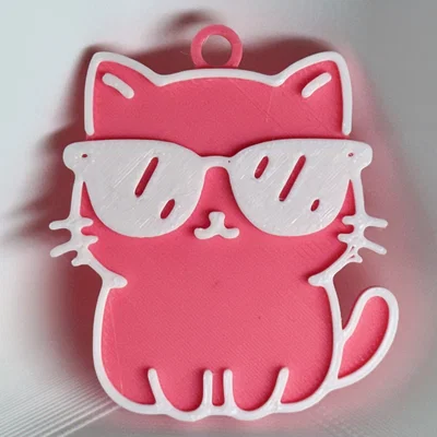 Móc khóa Mèo đeo kính râm (Cat Wearing Sunglasses Keychain)