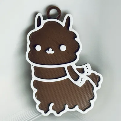 Móc Khóa Llama Quấn Khăn (Llama Wearing a Scarf Keychain)