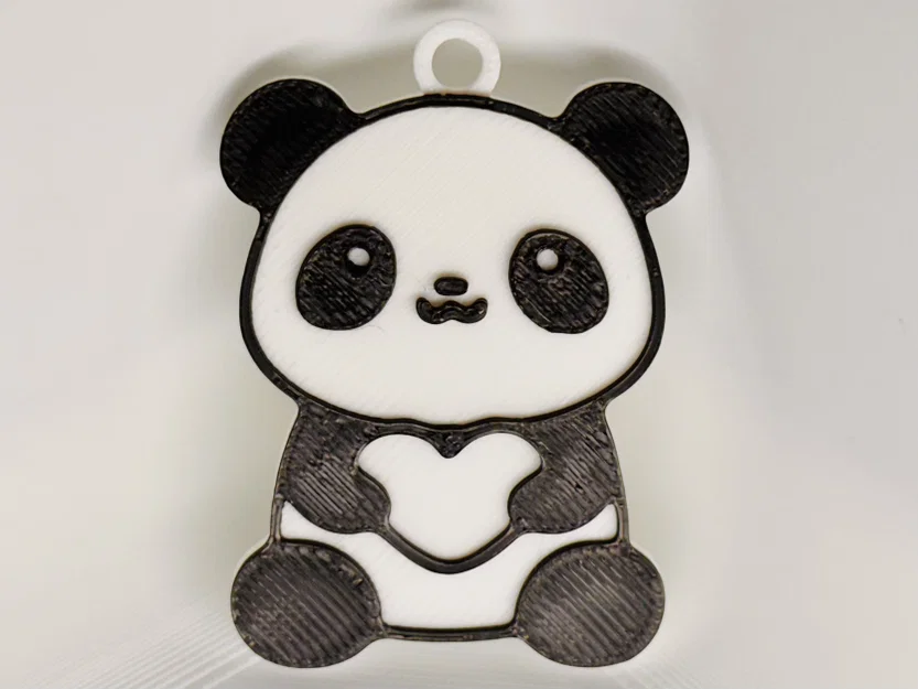 Móc Khóa Gấu Trúc Ôm Trái Tim (Panda Holding a Heart Keychain) - Image 1
