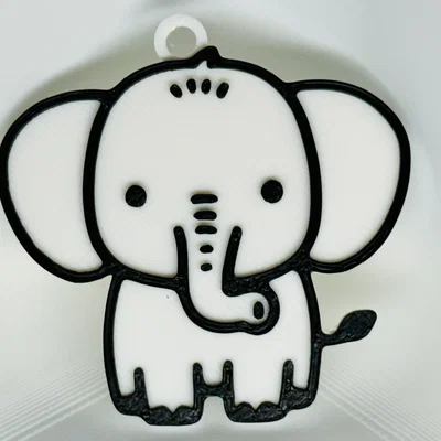 Móc Khóa Voi Dễ Thương (Cute Elephant Keychain)