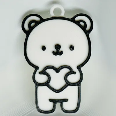 Móc khóa Gấu ôm Trái Tim (Bear Holding a Heart Keychain)