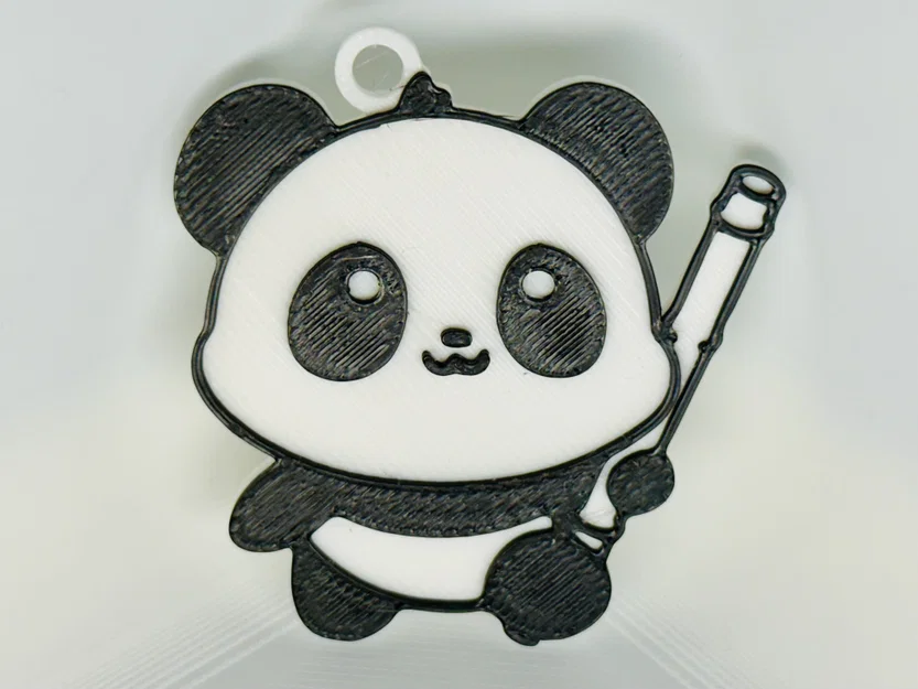 Móc Khóa Gấu Trúc Ôm Tre (Panda Holding Bamboo Keychain) - Image 1