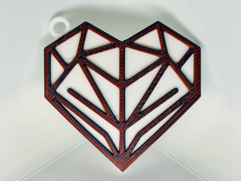 Móc Khóa Trái Tim Hình Học (Geometric Heart Keychain) - Image 1