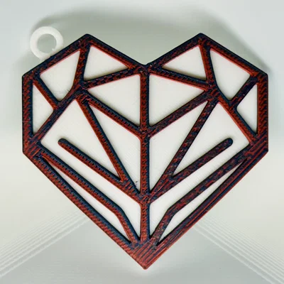 Móc Khóa Trái Tim Hình Học (Geometric Heart Keychain)