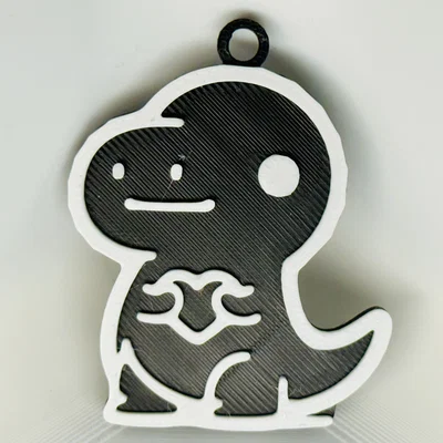 Móc khóa T-Rex ôm trái tim (T-Rex Holding a Heart Keychain)
