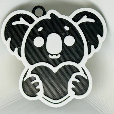Móc Khóa Koala Ôm Trái Tim (Koala with a Heart Keychain)