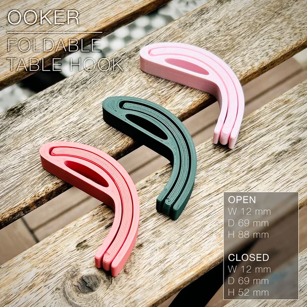 OOKER | móc treo bàn gập, print-in-place - Image 2