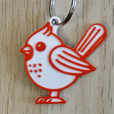 Móc Khóa Chim Cardinal Dễ Thương (Cute Cardinal Keychain)