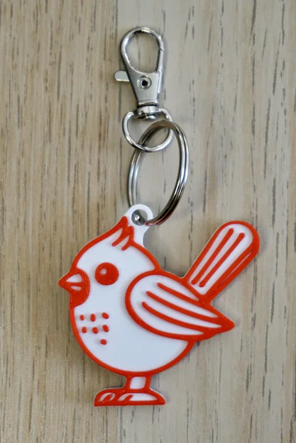 Móc Khóa Chim Cardinal Dễ Thương (Cute Cardinal Keychain) - Image 2