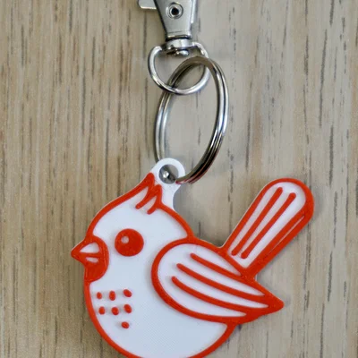Móc Khóa Chim Cardinal Dễ Thương (Cute Cardinal Keychain)