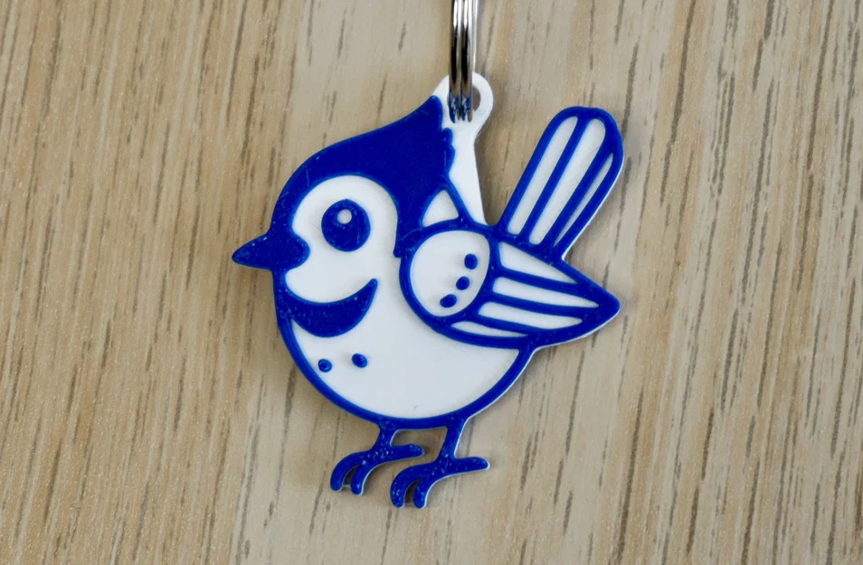 Móc khóa Chim Blue Jay Dễ Thương (Cute Blue Jay Keychain) - Image 1
