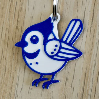 Móc khóa Chim Blue Jay Dễ Thương (Cute Blue Jay Keychain)