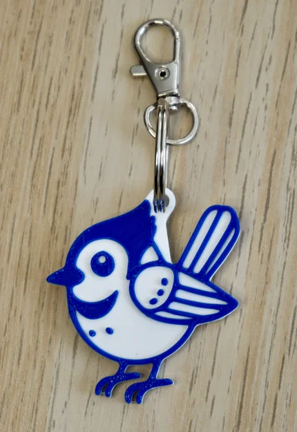 Móc khóa Chim Blue Jay Dễ Thương (Cute Blue Jay Keychain) - Image 2