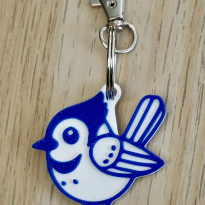 Móc khóa Chim Blue Jay Dễ Thương (Cute Blue Jay Keychain)