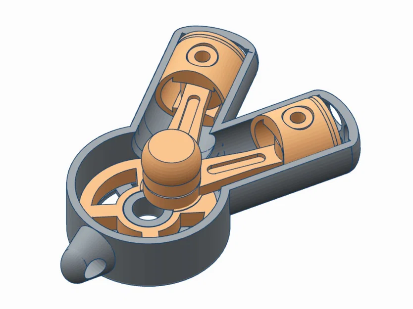 V-Engine KeyRing V2.0 – Móc khóa động cơ chữ V có piston chuyển động - Image 3
