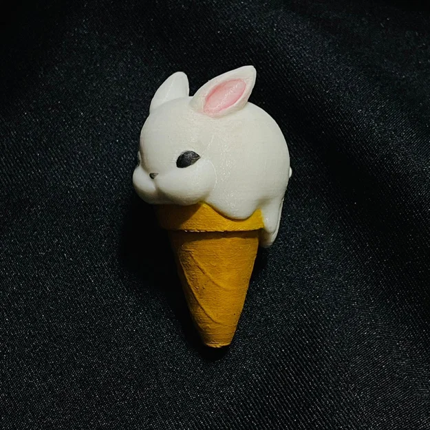 Mô hình 3D Bunny Ice Cream - Chú thỏ kem xinh xắn - Image 1