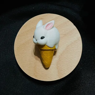Mô hình 3D Bunny Ice Cream - Chú thỏ kem xinh xắn