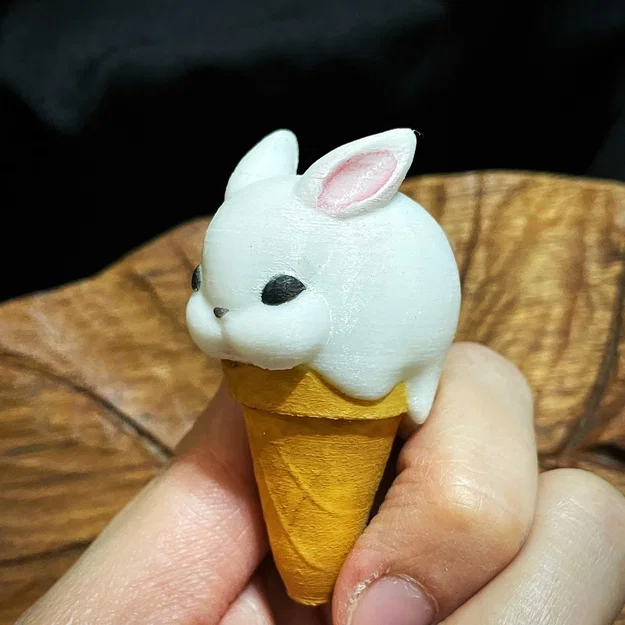 Mô hình 3D Bunny Ice Cream - Chú thỏ kem xinh xắn - Image 3