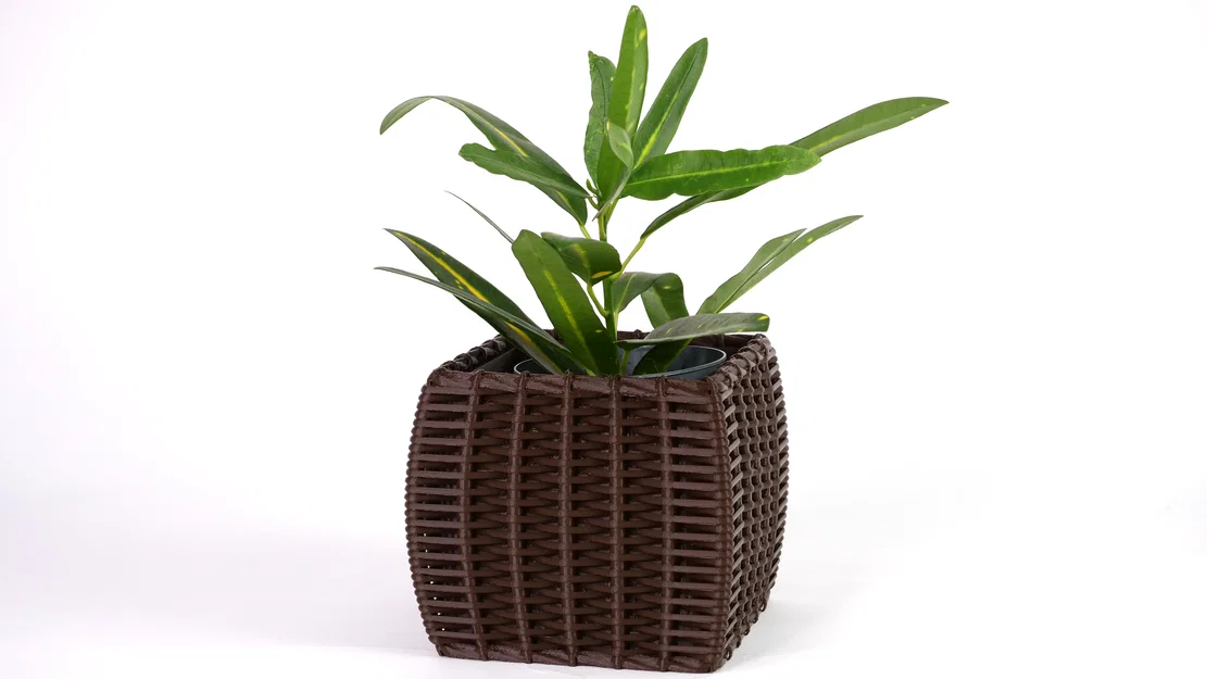Bộ sưu tập chậu cây đan mây (Woven Planter Pots) in 3D đẹp mắt - Image 1