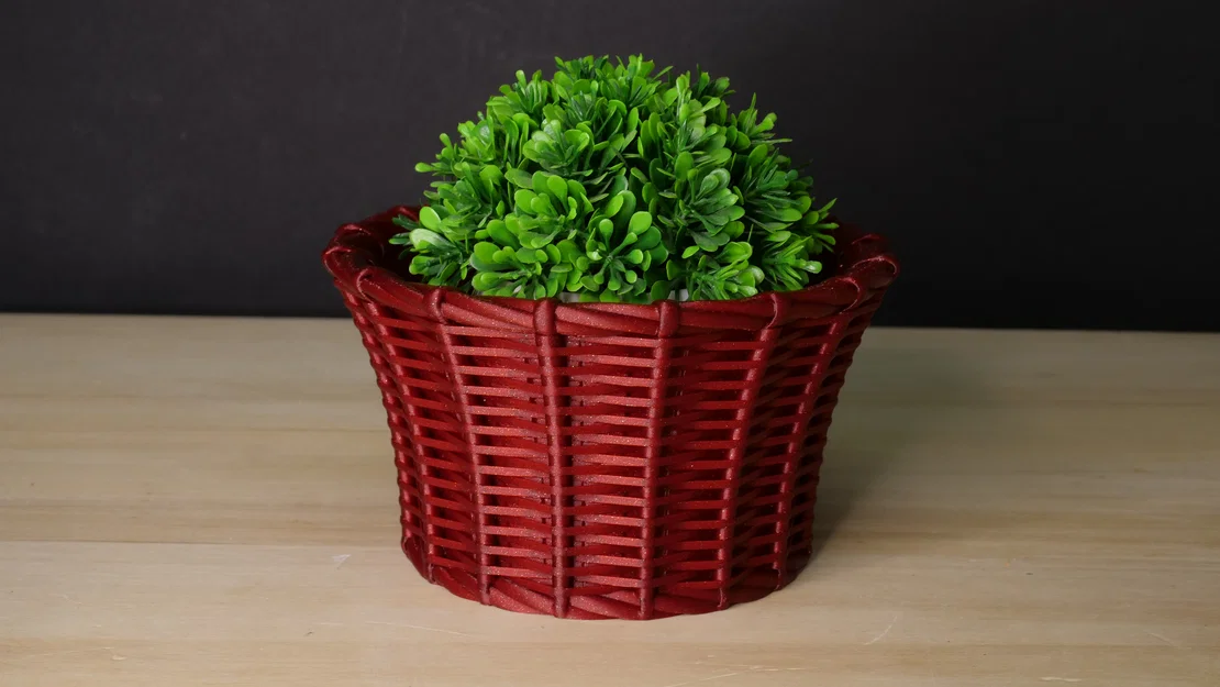 Bộ sưu tập chậu cây đan mây (Woven Planter Pots) in 3D đẹp mắt - Image 4