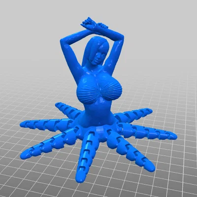 Mô hình 3D Cô Gái Xúc Tu Độc Đáo (Tentacle Girl)