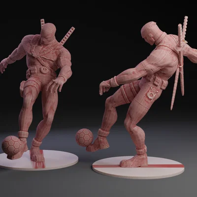 Mô hình Deadpool đá bóng phong cách Wrexham FC cực chất