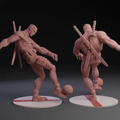 Mô hình Deadpool đá bóng phong cách Wrexham FC cực chất