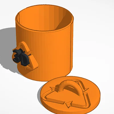 Thùng rác nhỏ mini in 3D để chứa sợi nhựa thừa cực tiện lợi