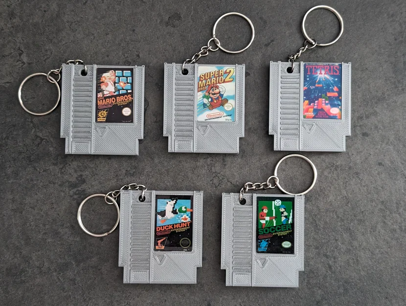 Móc khóa băng game Nintendo NES cổ điển - Dự án in 3D độc đáo - Image 1