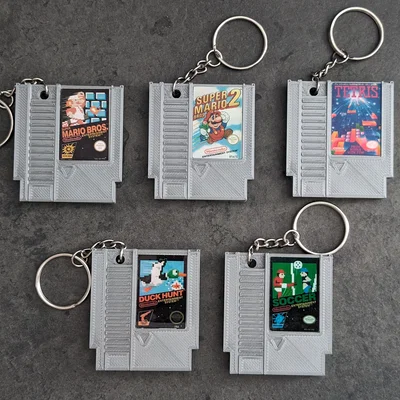 Móc khóa băng game Nintendo NES cổ điển - Dự án in 3D độc đáo