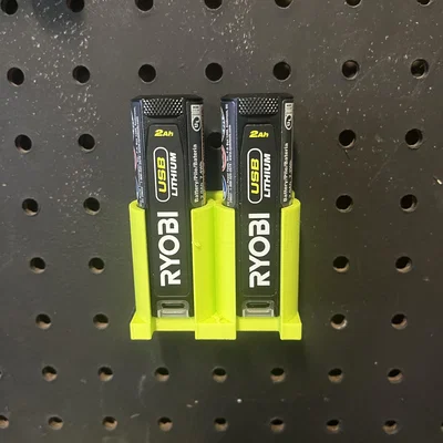 Giá treo pegboard cho pin Ryobi USB Lithium (x2)