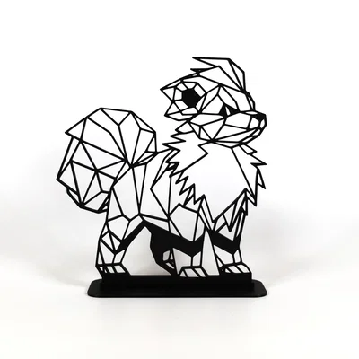 Growlithe Low Poly Geometric (Hình học đa giác thấp)