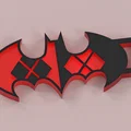 Móc khóa biểu tượng Batman phong cách Harley Quinn 3D - Thumbnail 1