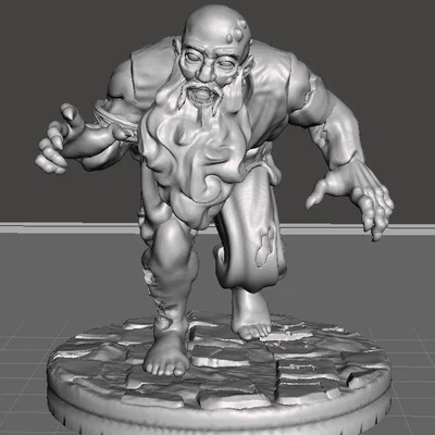 Mô hình 3D Dwarf Zombie (Người lùn xác sống) chi tiết cho Tabletop