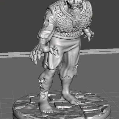 Mô hình 3D Dwarf Zombie (Người lùn xác sống) chi tiết cho Tabletop