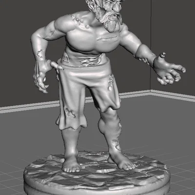 Mô hình 3D Dwarf Zombie (Người lùn xác sống) chi tiết cho Tabletop