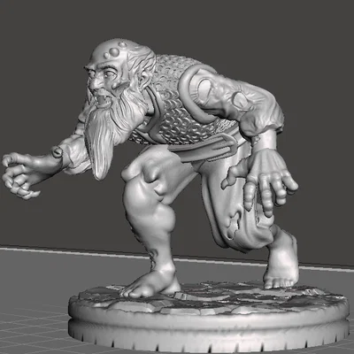 Mô hình 3D Dwarf Zombie (Người lùn xác sống) chi tiết cho Tabletop