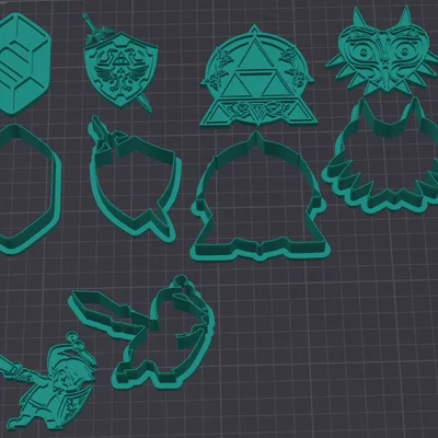 Bộ khuôn cắt bánh quy Zelda (Cookie Cutters) in 3D cực chất