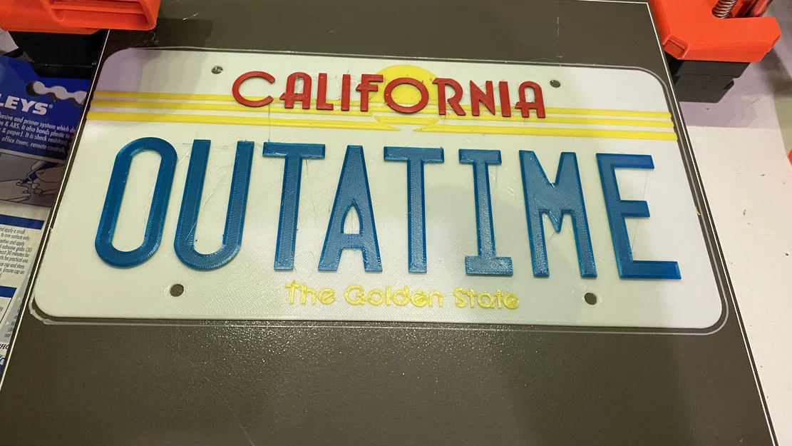 Mô hình biển số xe OUTATIME từ Back to the Future - File in 3D đẹp - Image 1