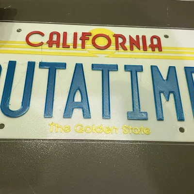 Mô hình biển số xe OUTATIME từ Back to the Future - File in 3D đẹp